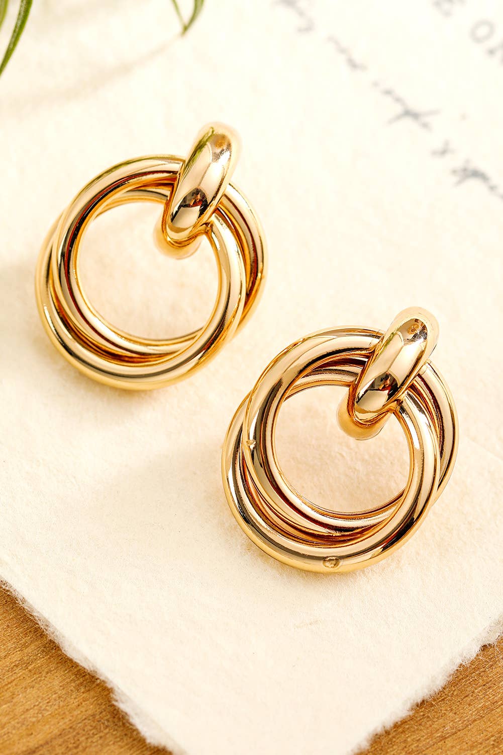 Circles Plated Alloy Stud Earrings