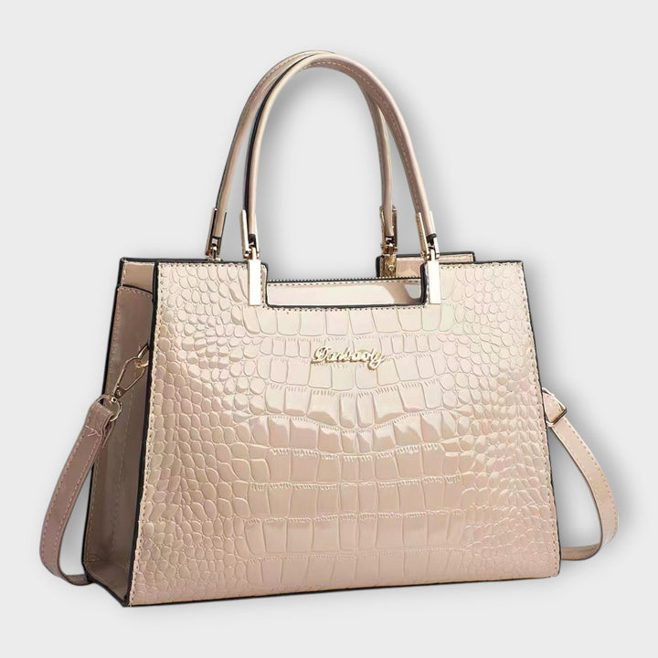 Olivia - Shiny Crocodile-Patterned Handbag