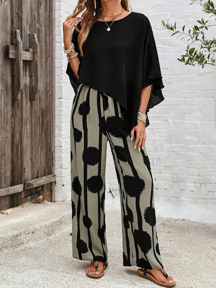 Kalliope - Cozy Elastic Waist Two-Piece Outfit