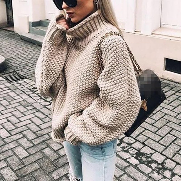 Celine - Chunky Knit Turtleneck Sweater in Oversized Fit