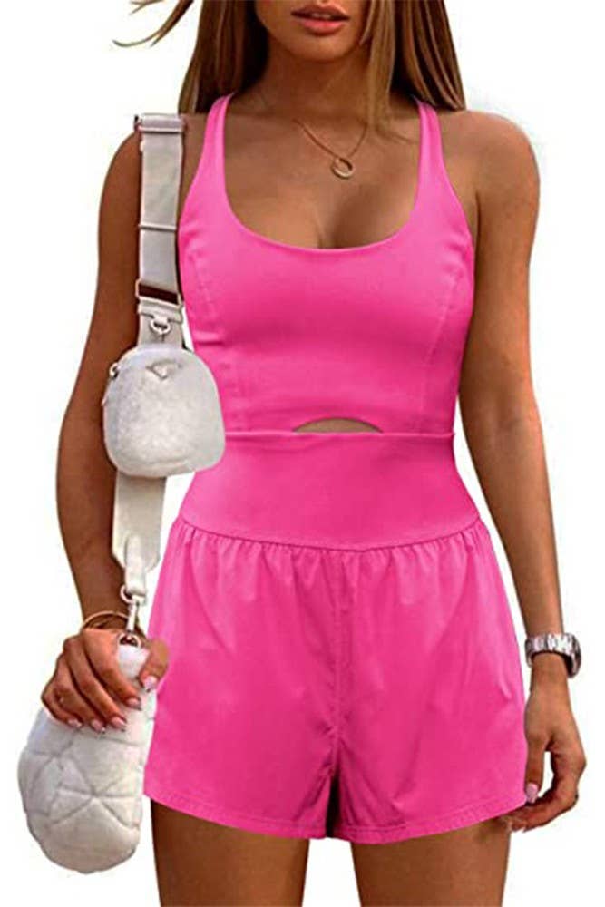 Summer Yoga Sportswear Plain One Piece Romper