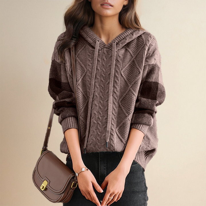 Emily | Soft Cable Knit Hooded Sweater