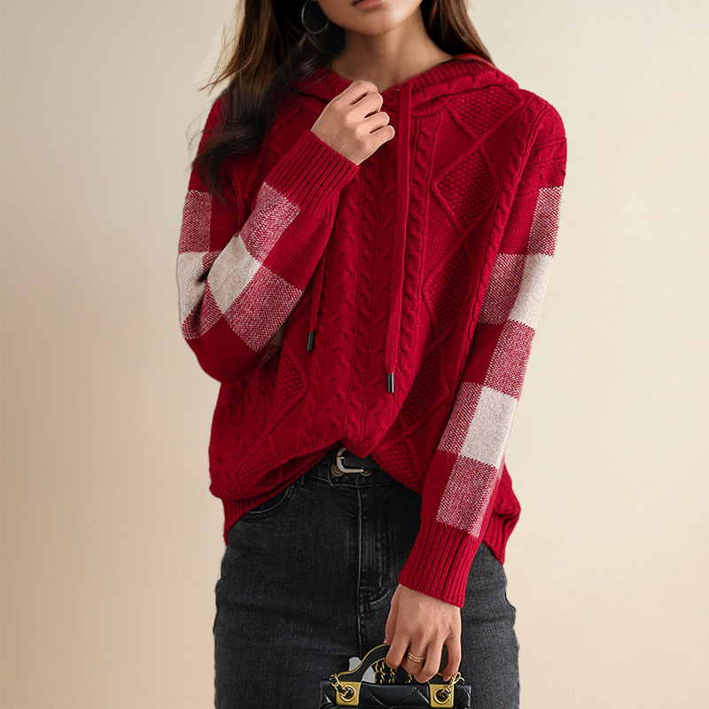 Emily | Soft Cable Knit Hooded Sweater