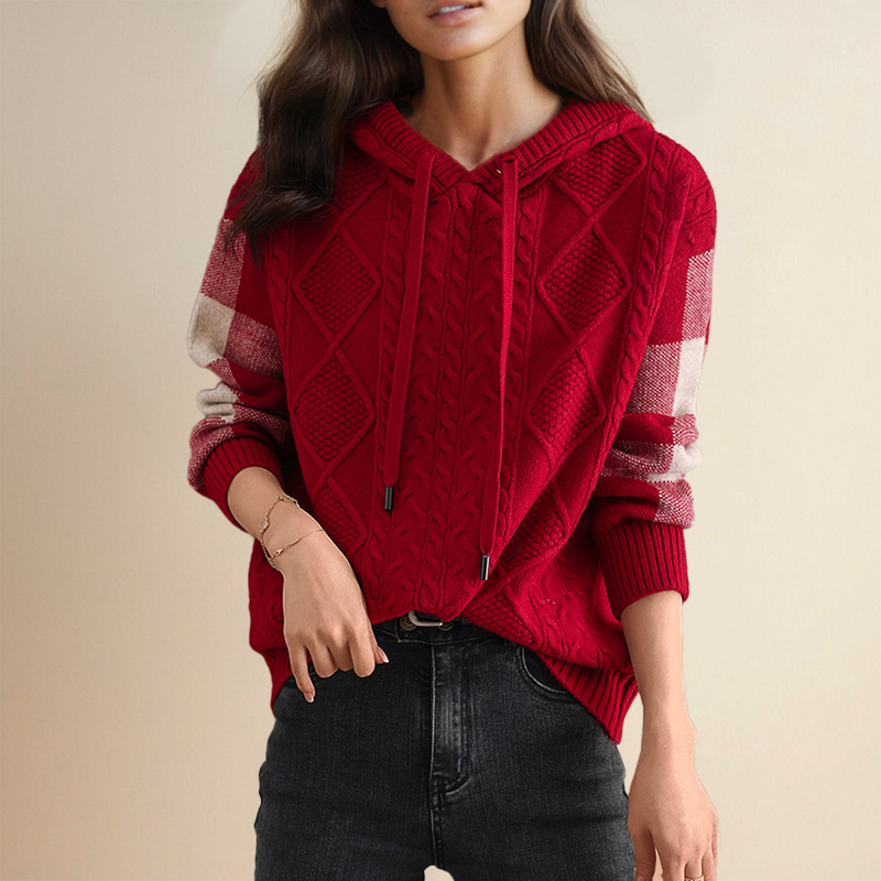 Emily | Soft Cable Knit Hooded Sweater