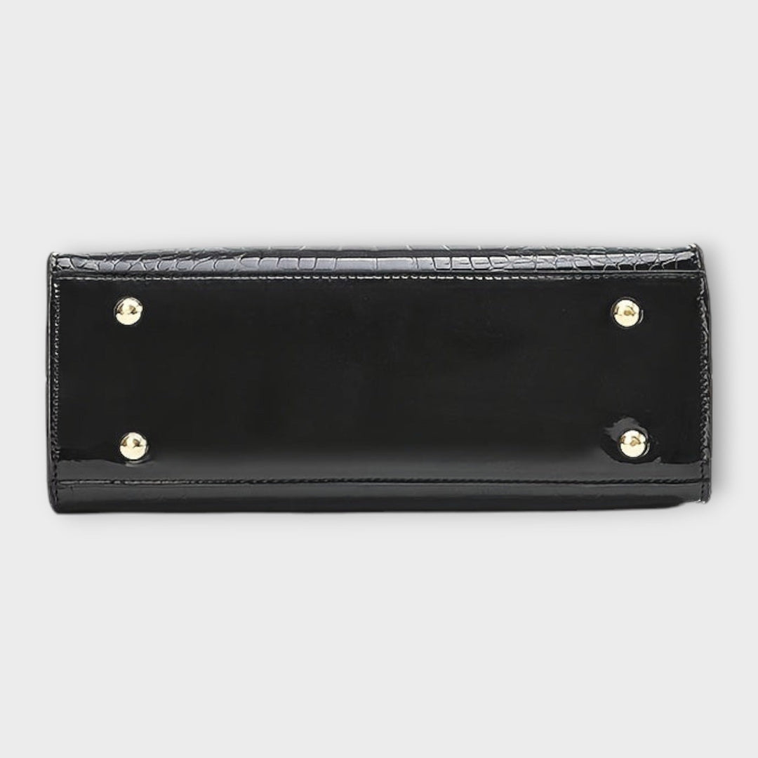 Olivia - Shiny Crocodile-Patterned Handbag