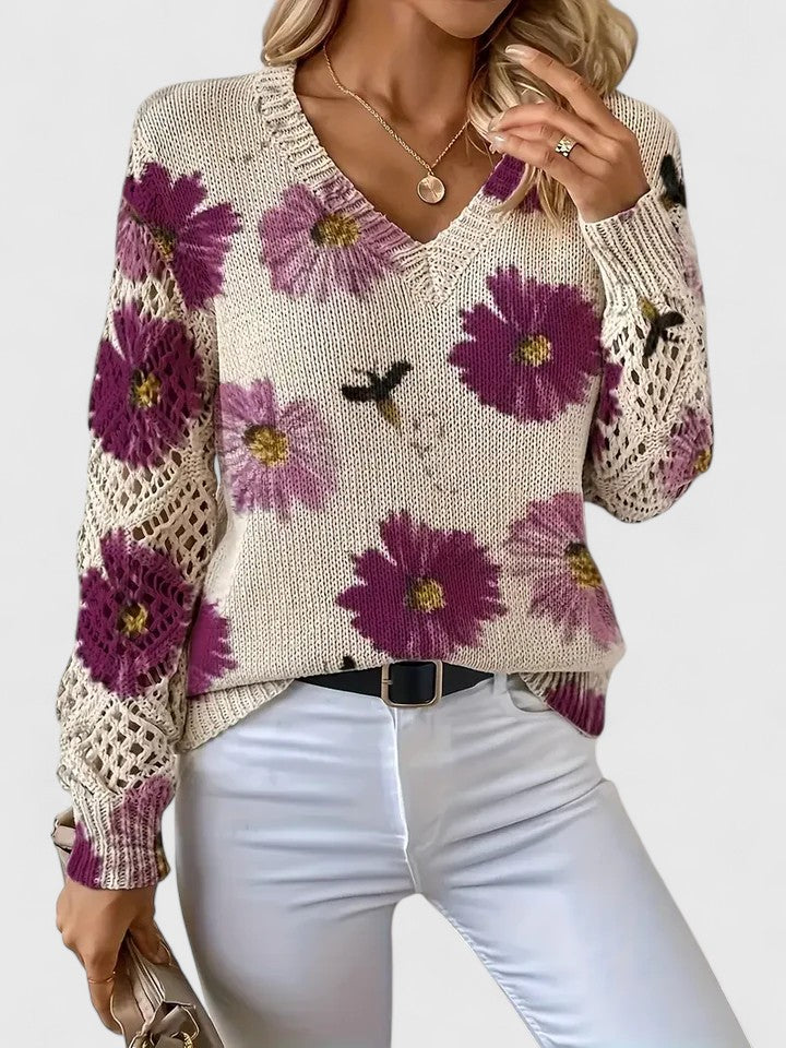 Aurélie | Chic Floral Knit Pullover