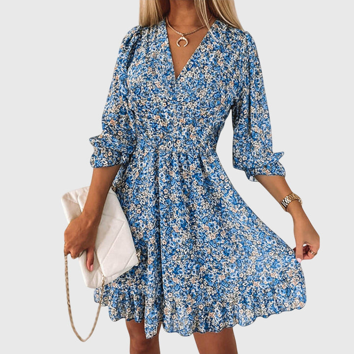 Annie | Floral Print Puff Sleeve Dress