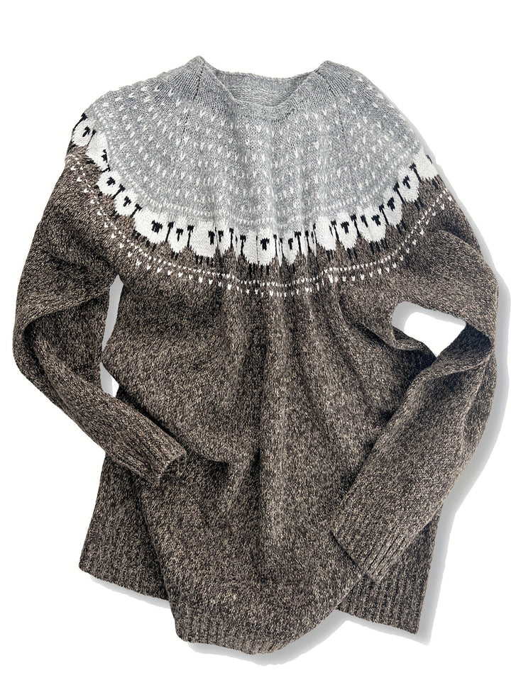 Nordic™ | Chic Winter Sweater with Sheep Jacquard Pattern
