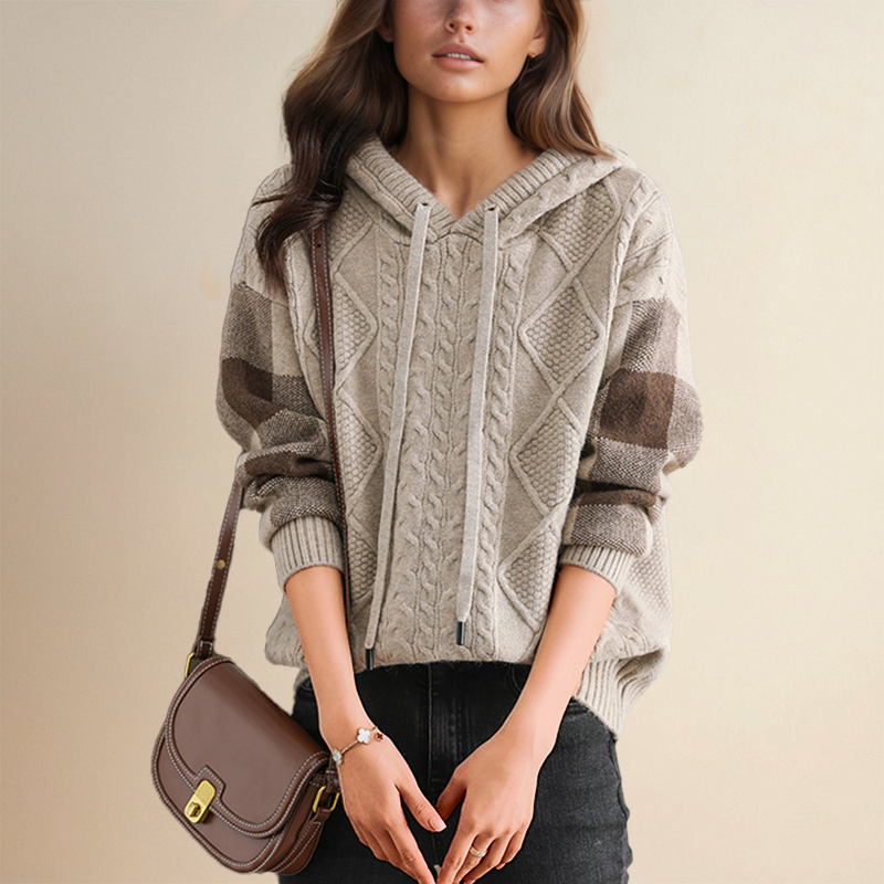 Emily | Soft Cable Knit Hooded Sweater
