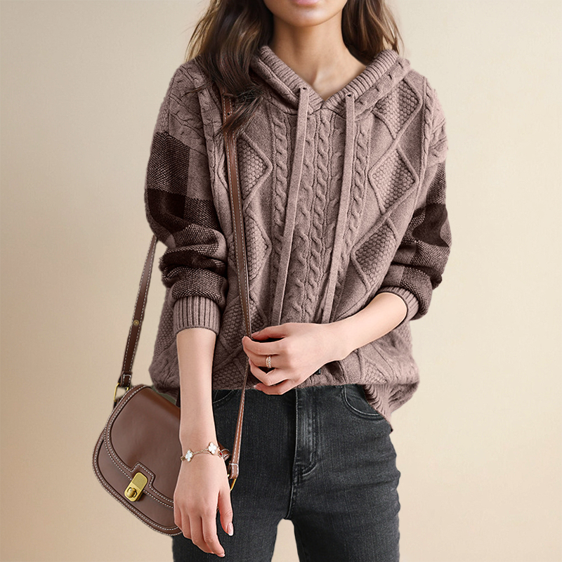 Emily | Soft Cable Knit Hooded Sweater