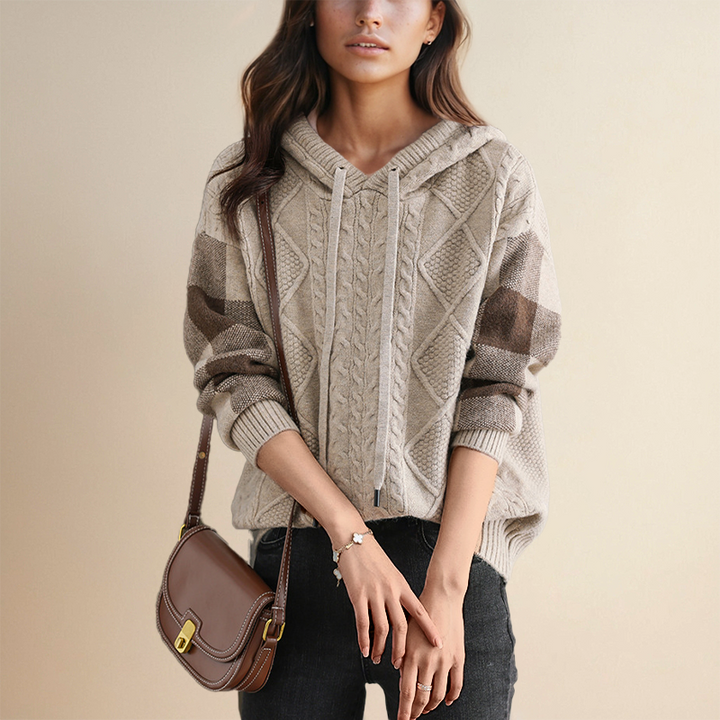 Emily | Soft Cable Knit Hooded Sweater