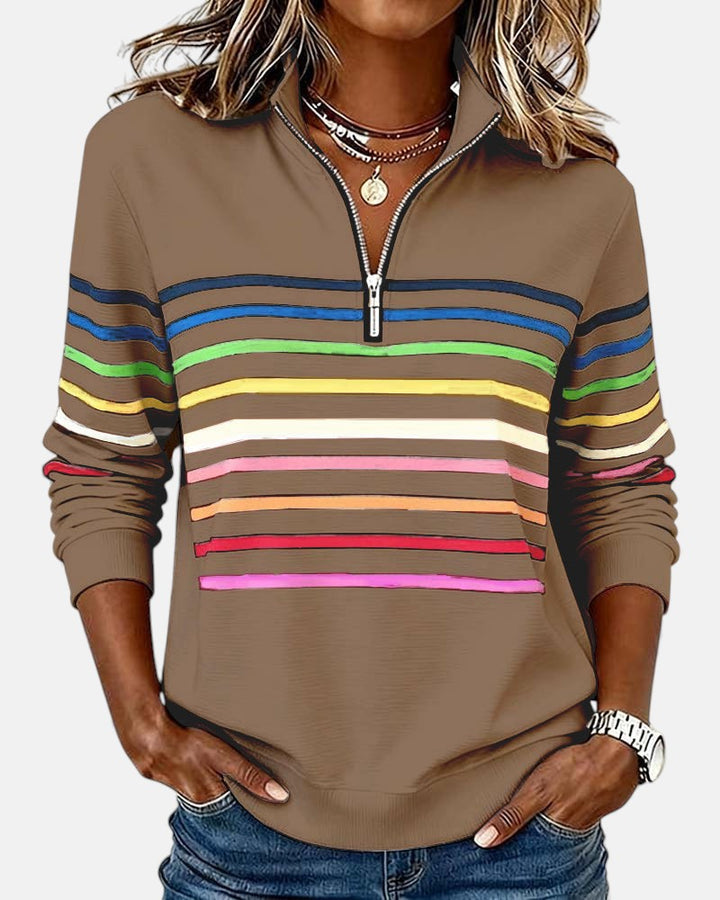 Vienna | Vibrant Striped Zip-Up Hoodie