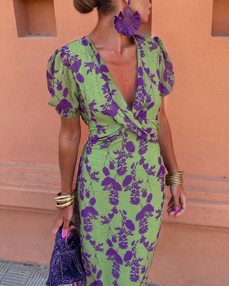 Ayesha - Graceful Floral Midi Dress