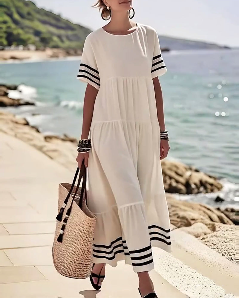 Chic Short Sleeve Vacation Dress