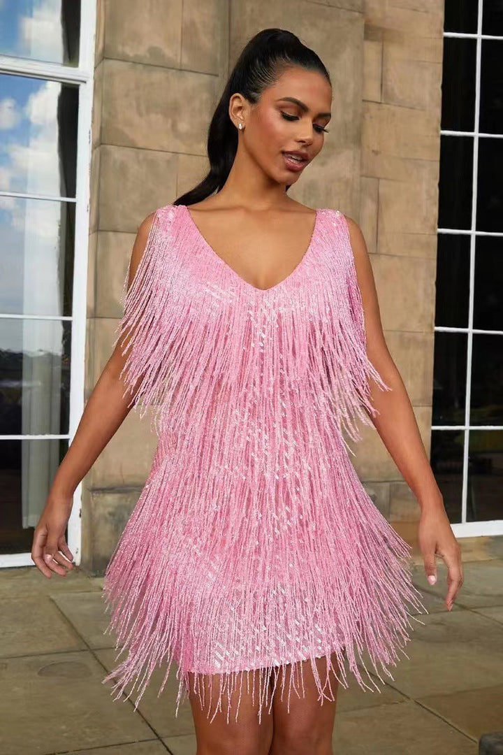 Fringella | Chic Fringe Evening Dress
