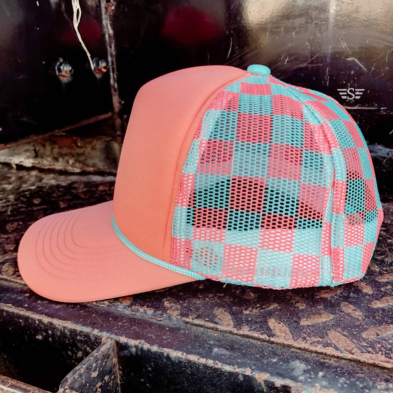 Checkered Mesh Back Cap