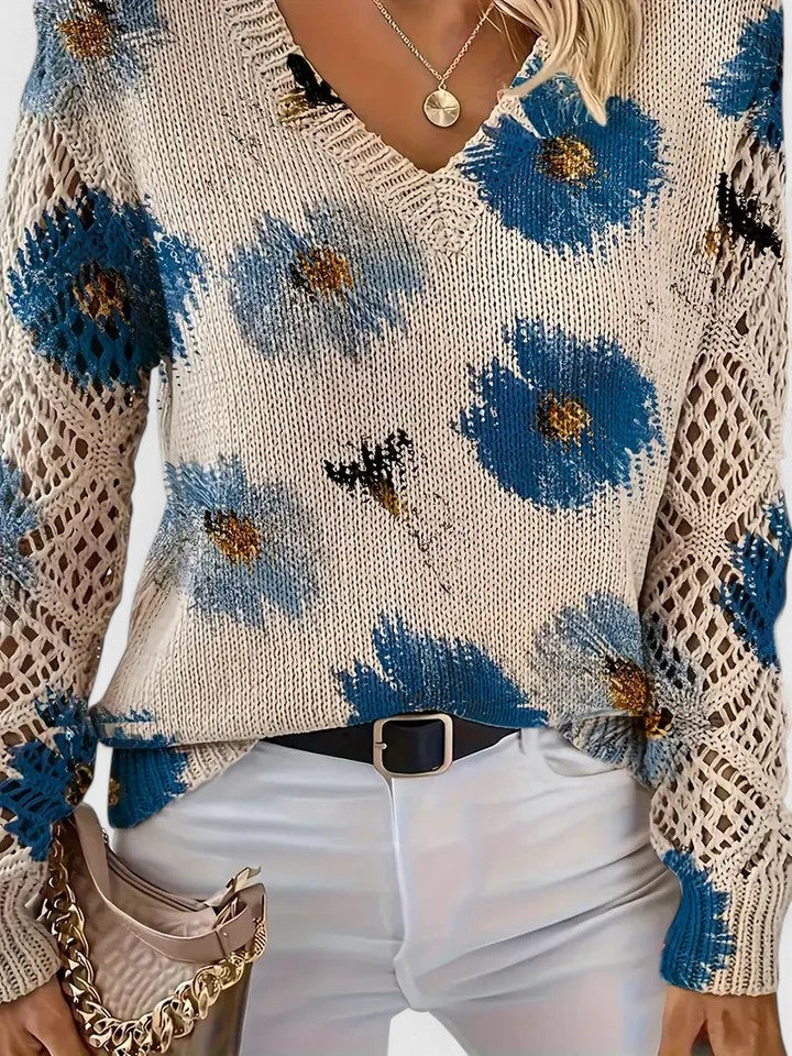 Aurélie | Chic Floral Knit Pullover