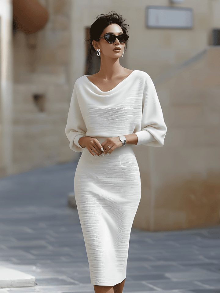 Brielle | Elegant Draped Midi Dress