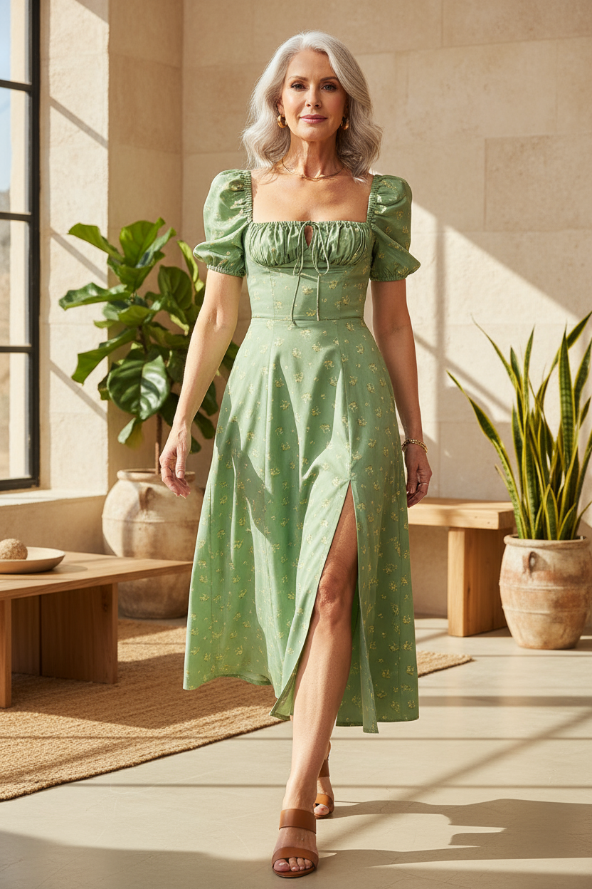 Aviana - Floral Puff Sleeve Dress