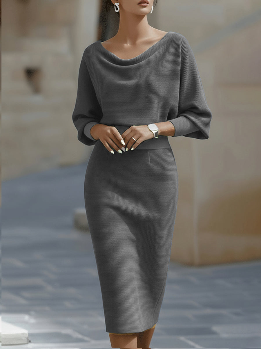 Brielle | Elegant Draped Midi Dress