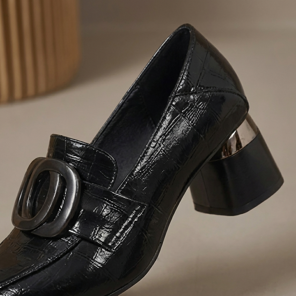 Valora Leather Loafer Pumps