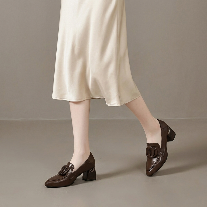 Valora Leather Loafer Pumps
