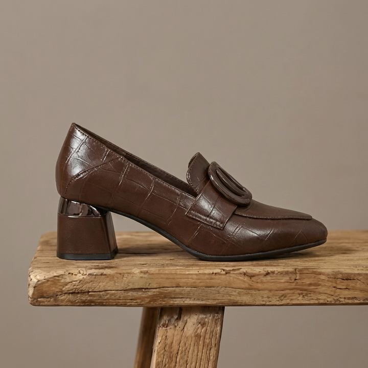 Valora Leather Loafer Pumps