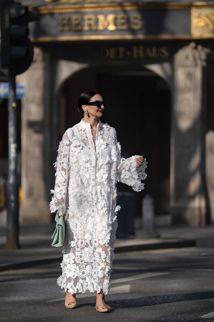 Yelira | Chic White Lace Dress