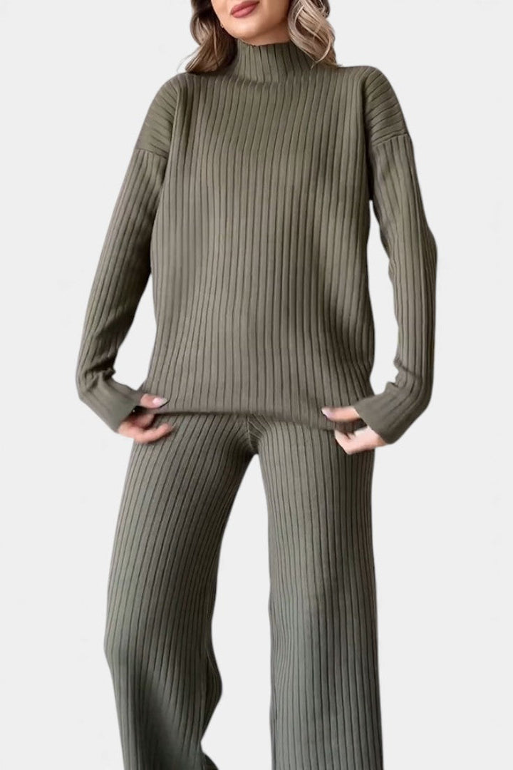 Florisse Chic Casual Knit Set with Side Slits