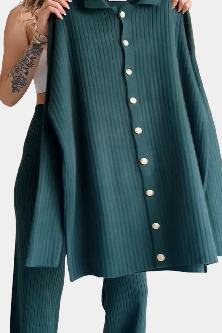 Désinée Striped Jacquard Knit Two-Piece Set