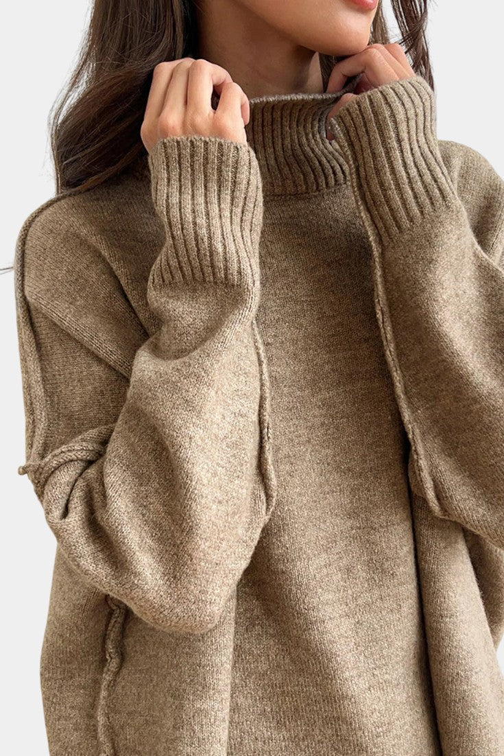 Xylia Turtleneck Knit Ensemble with Flared Trousers