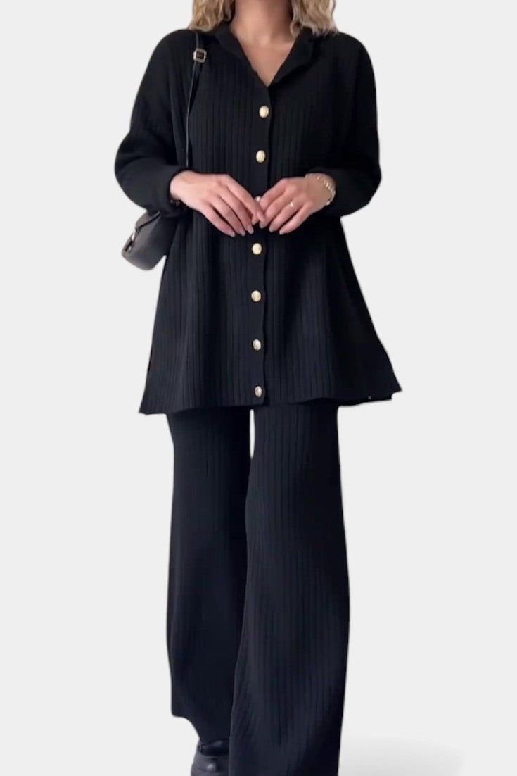 Désinée Striped Jacquard Knit Two-Piece Set