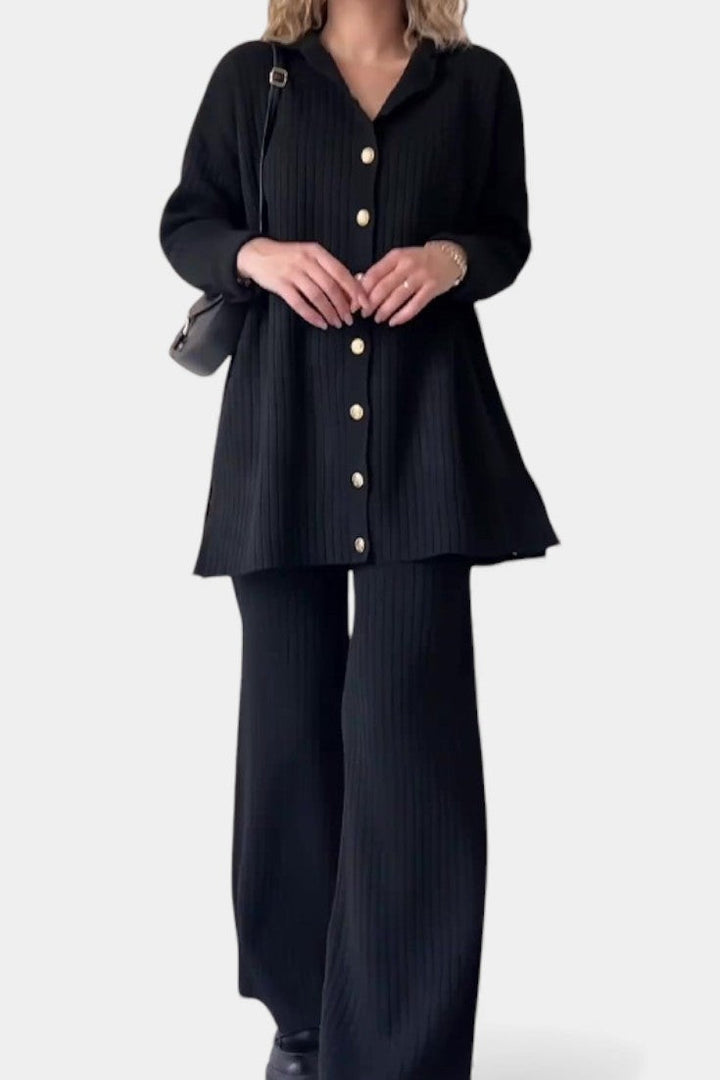 Désinée Striped Jacquard Knit Two-Piece Set