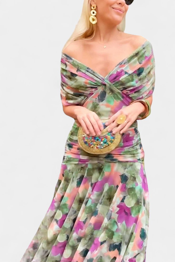 Alondra™ V-Neck Long Floral Dress