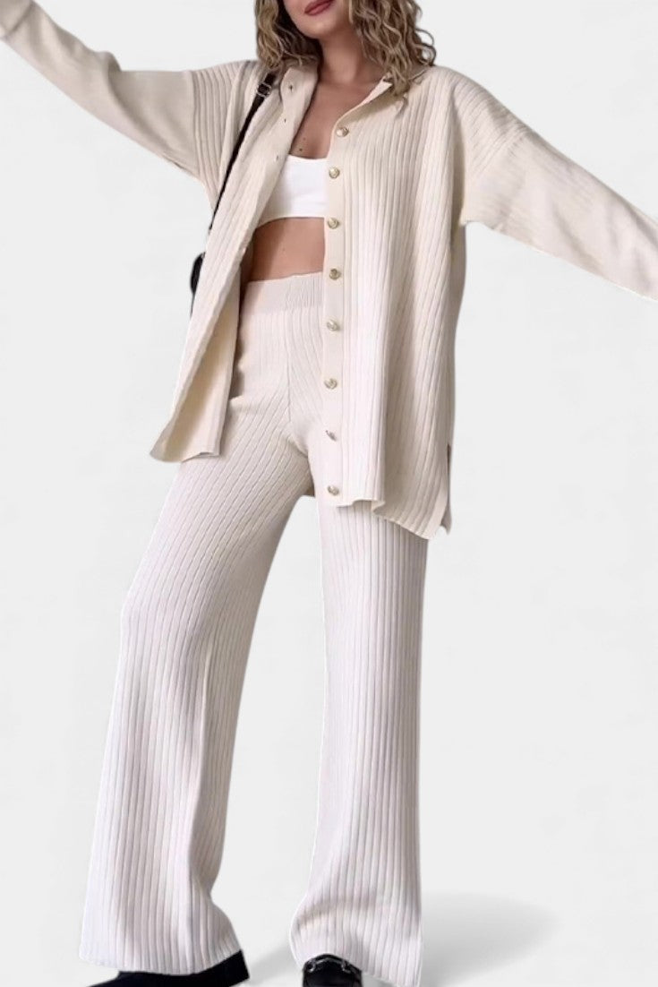 Désinée Striped Jacquard Knit Two-Piece Set