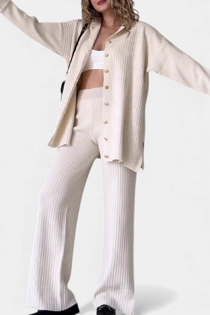 Désinée Striped Jacquard Knit Two-Piece Set