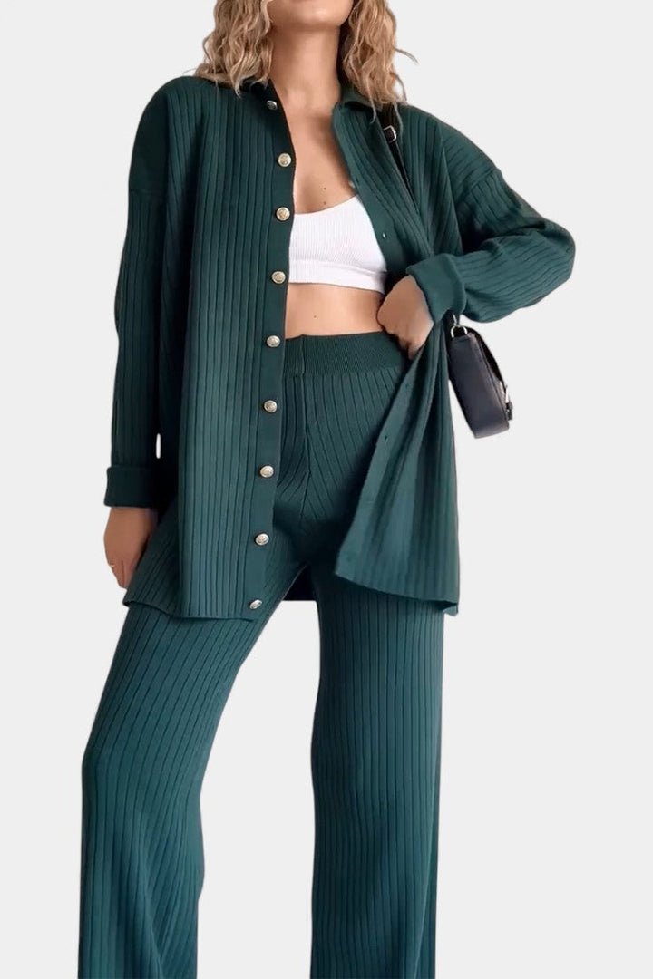 Désinée Striped Jacquard Knit Two-Piece Set