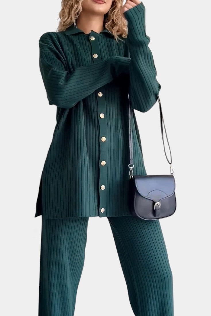Désinée Striped Jacquard Knit Two-Piece Set
