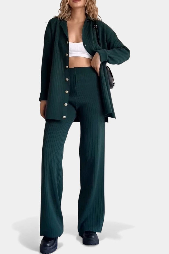 Désinée Striped Jacquard Knit Two-Piece Set