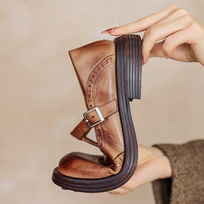 Mattea | Stylish Leather Mary Jane Shoes