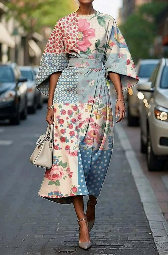 Angelica | Midi Dress with Floral Charm