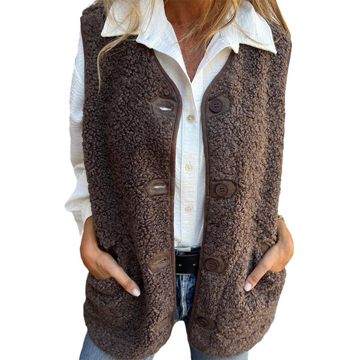 Autumn Women's Cozy Button-Up Short Vest