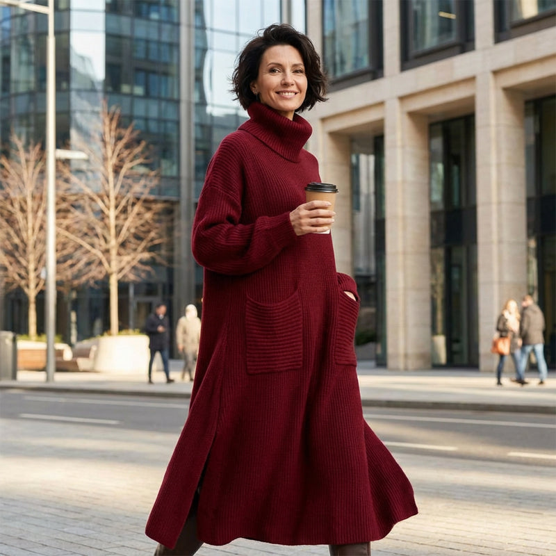 🎉2026 New Collection: Women's Long Sleeve Turtleneck Knit Sweater Dress - 70% OFF!💥