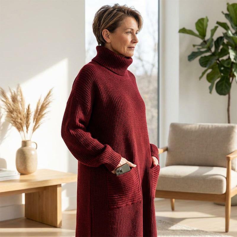 🎉2026 New Collection: Women's Long Sleeve Turtleneck Knit Sweater Dress - 70% OFF!💥